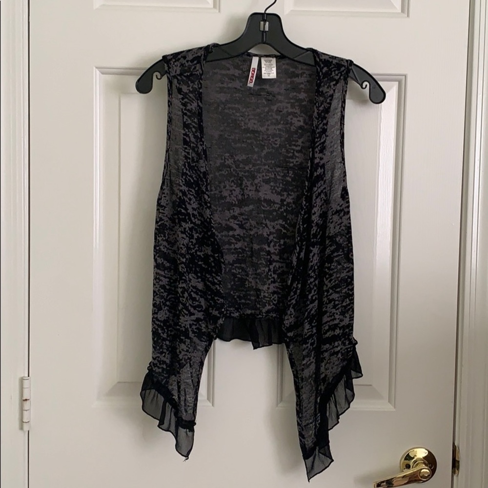 Vest Grey Black Small Alt Burnout Bongo Emo